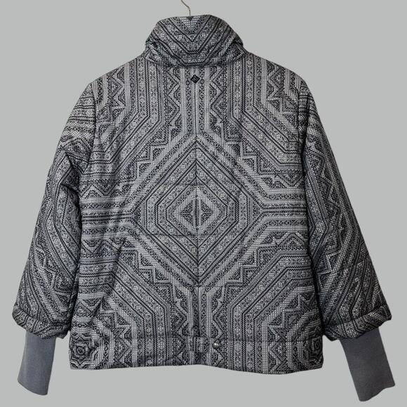Prana Lily Puffer Jacket Gull Flurry Gray Geometric Women's Medium NWT Outdoors - Picture 3 of 15